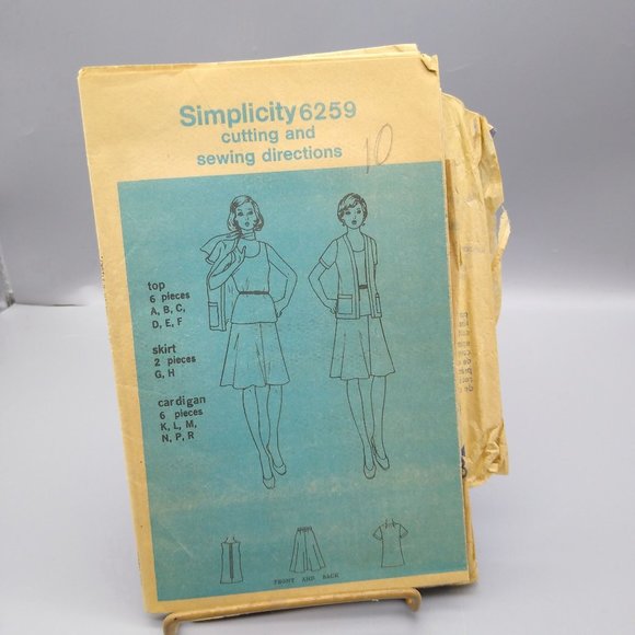 Vintage Sewing PATTERN Simplicity 6259, Jiffy Simple to Sew Misses 1974 Knits - Picture 1 of 1